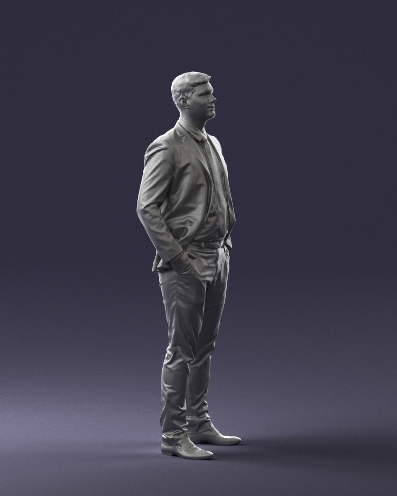 Man in suit and yellow tie 0489 3D model_31