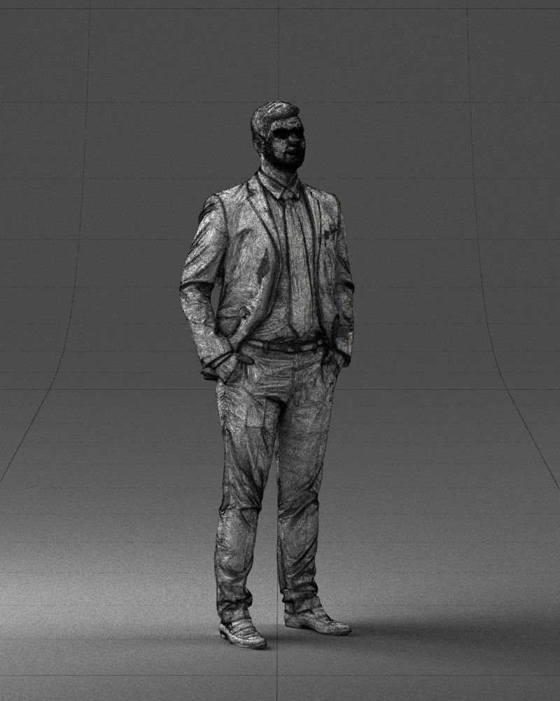 Man in suit and yellow tie 0489 3D model_35