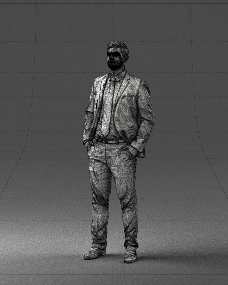 Man in suit and yellow tie 0489 3D model_5