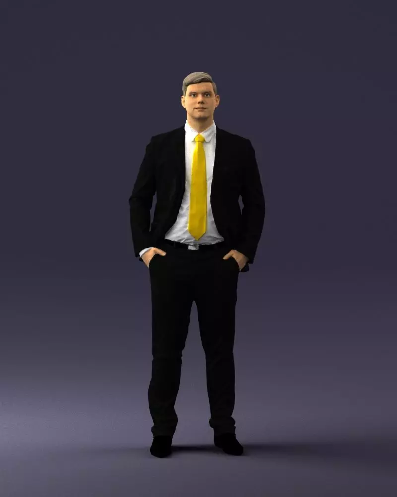 Man in suit and yellow tie 0489 3D model_0