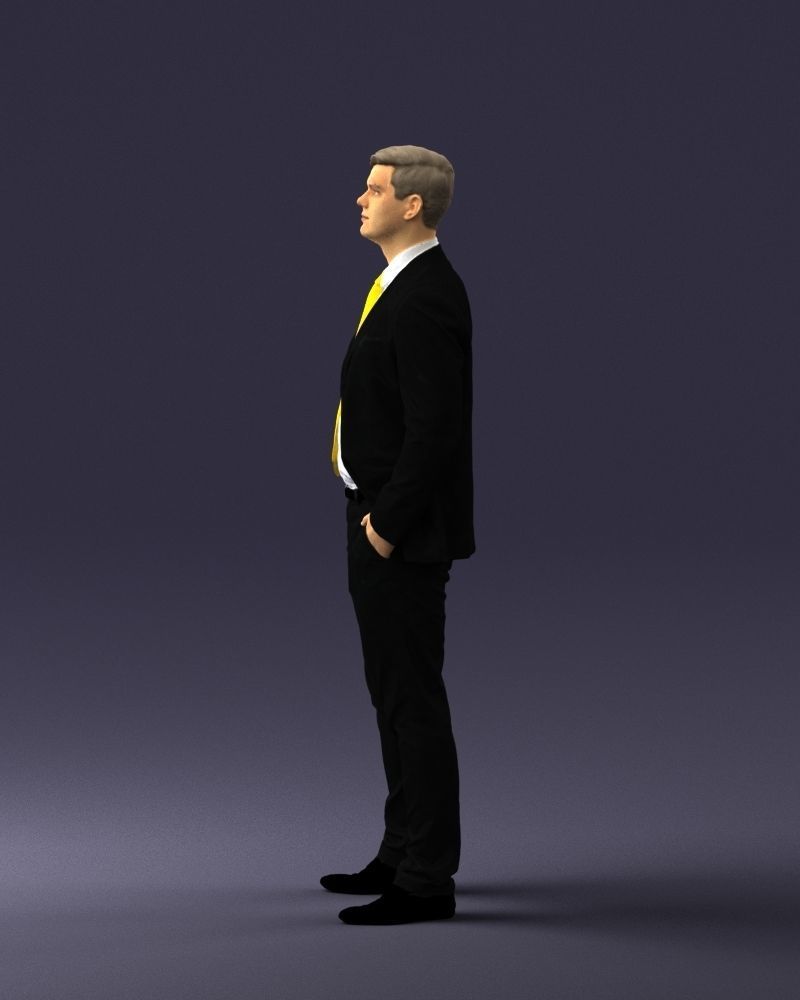 Man in suit and yellow tie 0489 3D model_9