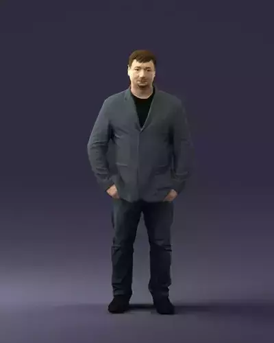 Man with short hair jeans 0497 3D Print Ready