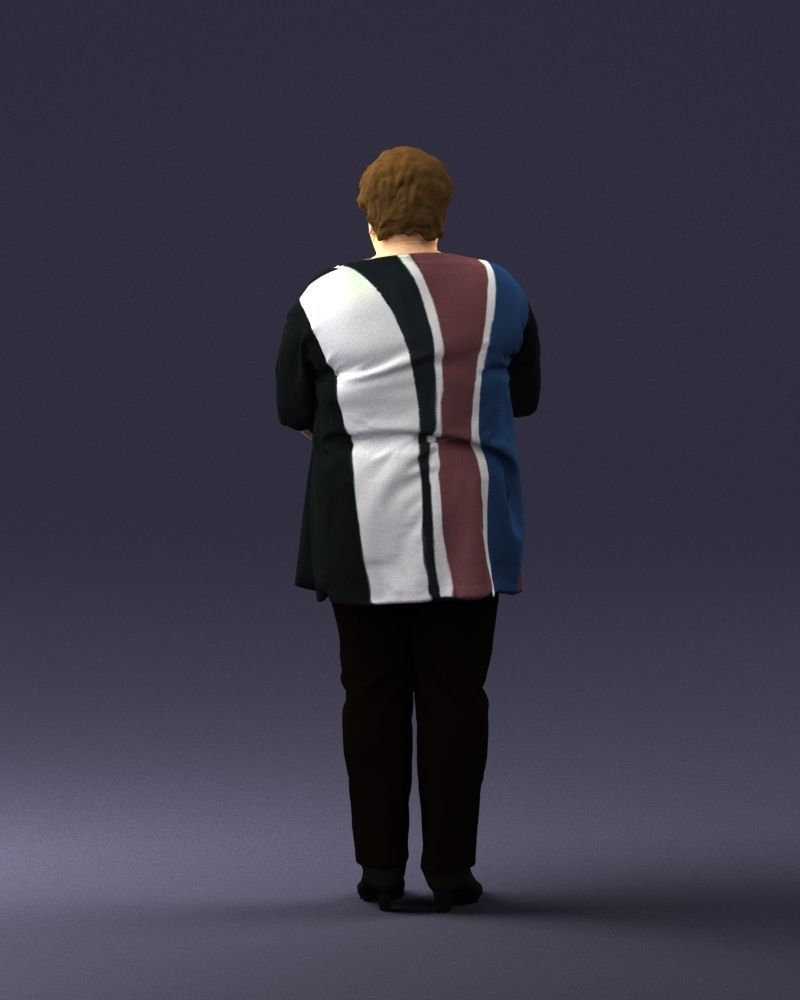 Plump lady colorful dress 0501 3D Print Ready 3D print model_18