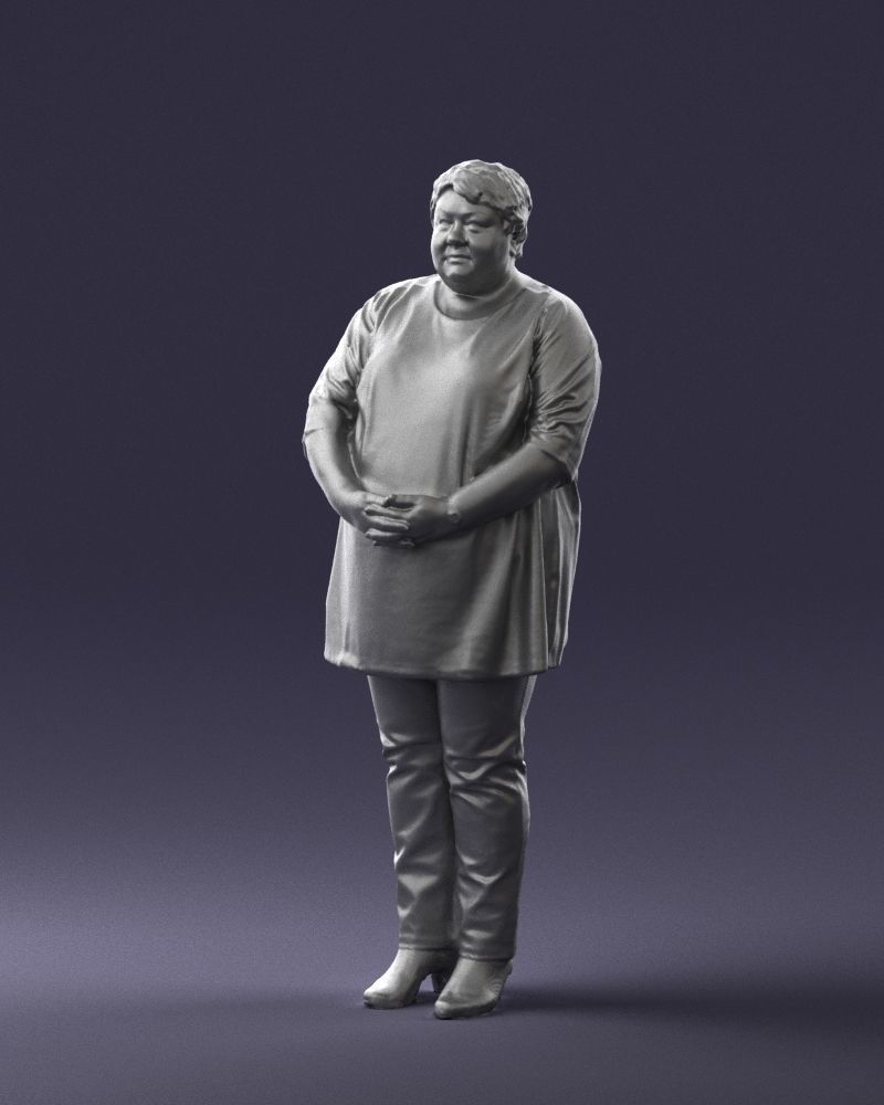 Plump lady colorful dress 0501 3D Print Ready 3D print model_4