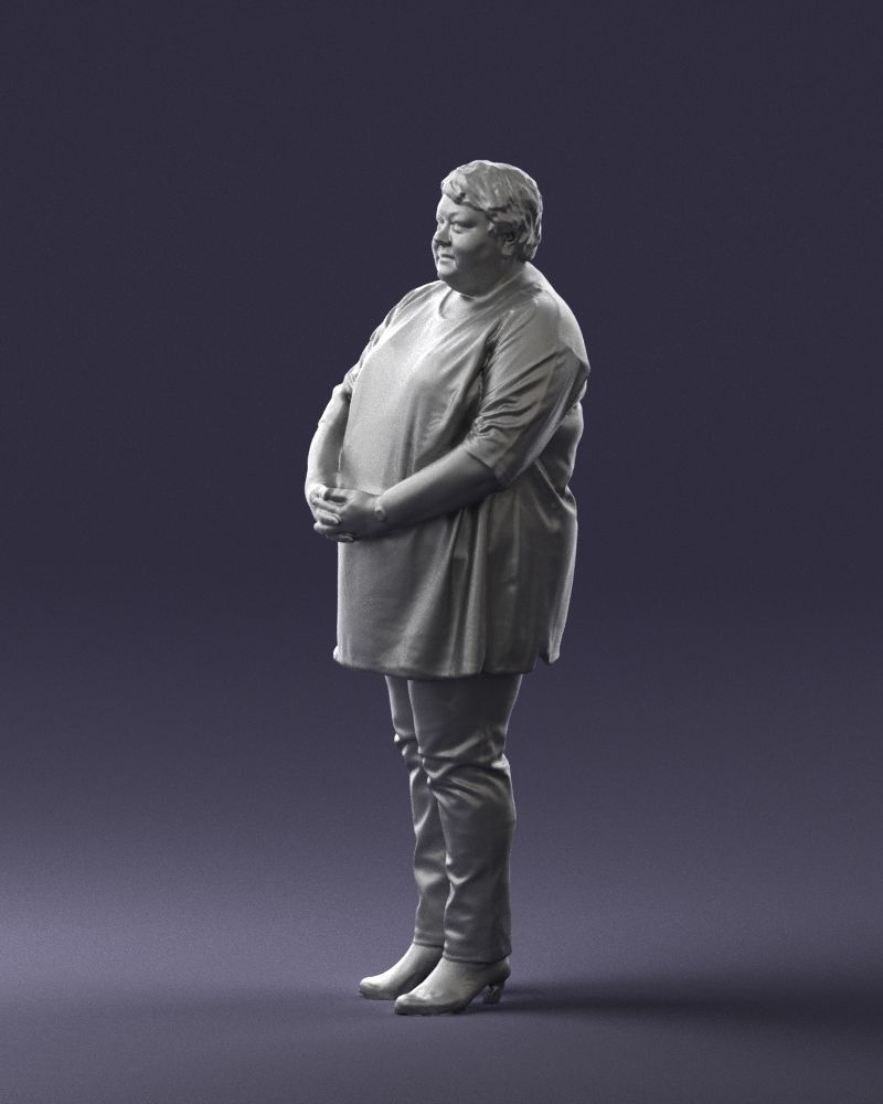 Plump lady colorful dress 0501 3D Print Ready 3D print model_7