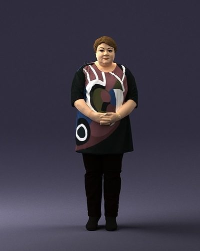 Plump lady colorful dress 0501 3D Print Ready 3D print model