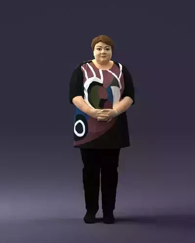 Plump lady colorful dress 0501 3D Print Ready 3D print model