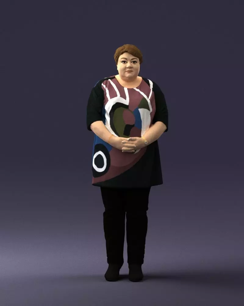 Plump lady colorful dress 0501 3D Print Ready 3D print model_0