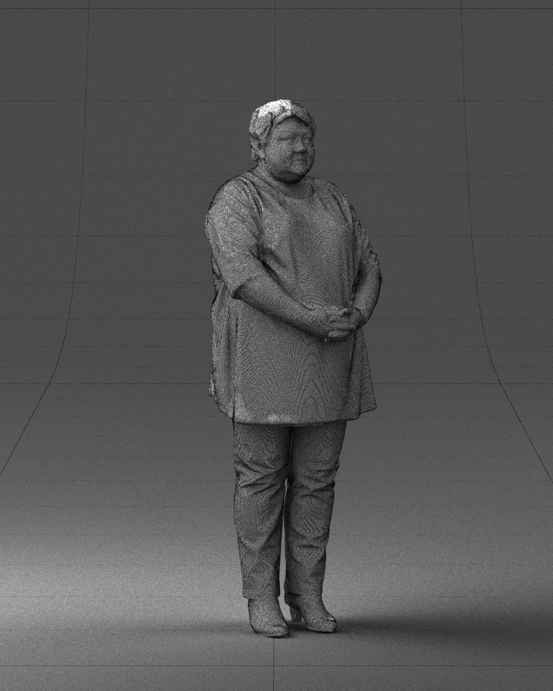 Plump lady colorful dress 0501 3D Print Ready 3D print model_35