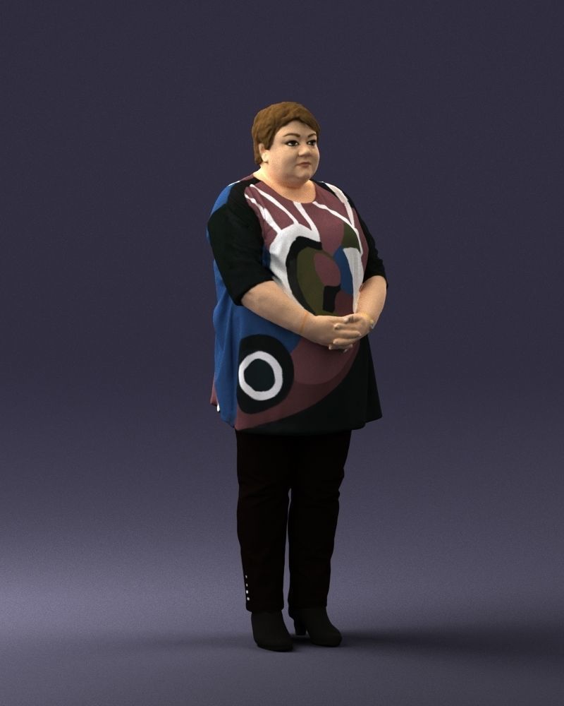Plump lady colorful dress 0501 3D Print Ready 3D print model_33