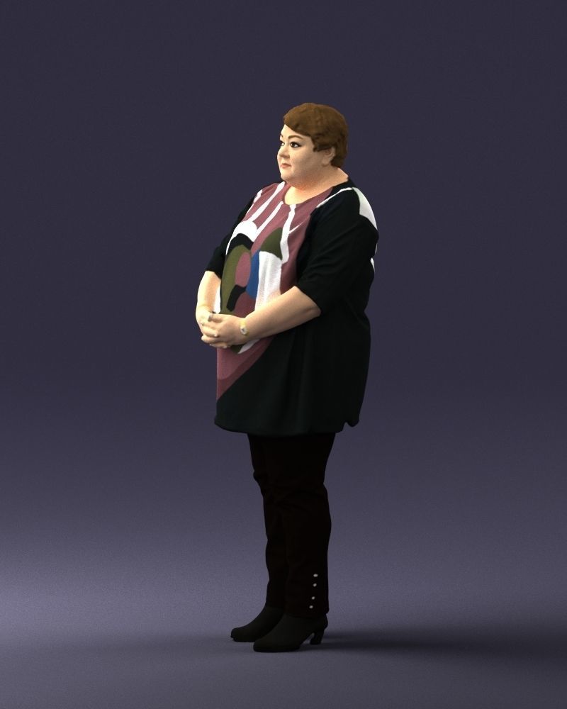 Plump lady colorful dress 0501 3D Print Ready 3D print model_6