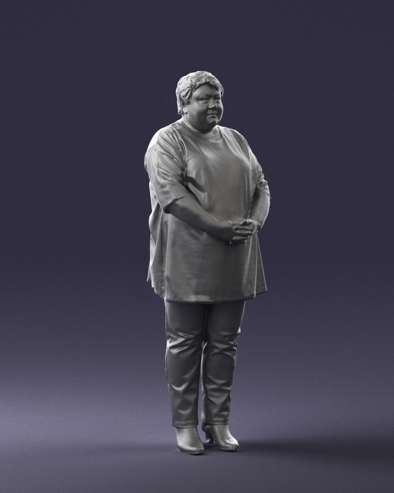 Plump lady colorful dress 0501 3D Print Ready 3D print model_34