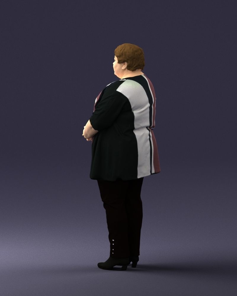 Plump lady colorful dress 0501 3D Print Ready 3D print model_12