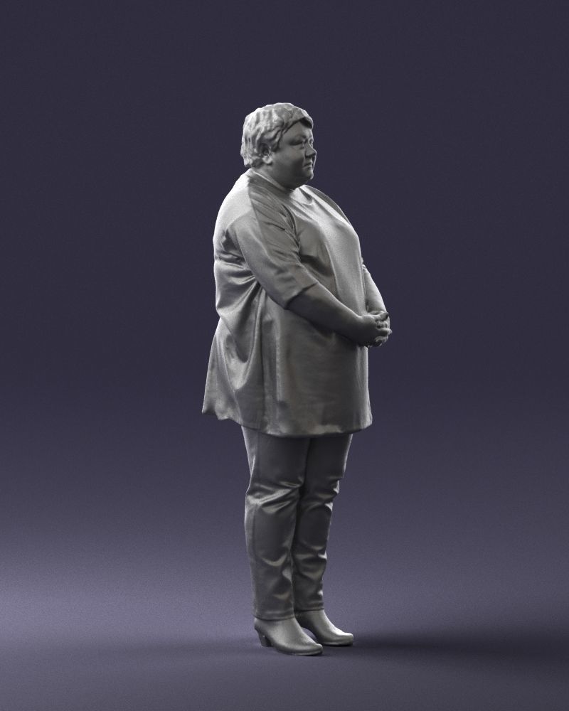 Plump lady colorful dress 0501 3D Print Ready 3D print model_31