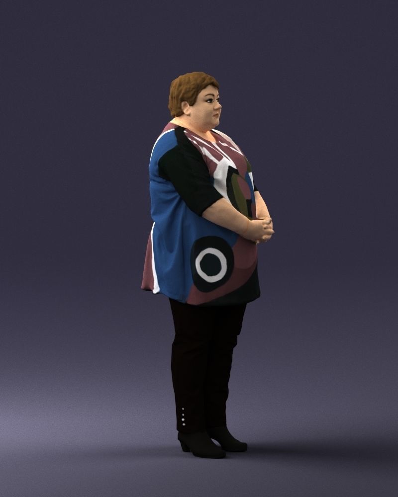Plump lady colorful dress 0501 3D Print Ready 3D print model_30