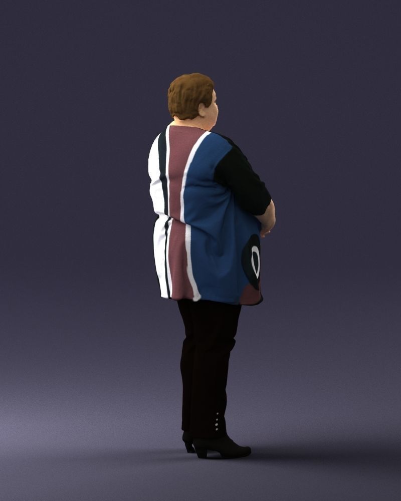 Plump lady colorful dress 0501 3D Print Ready 3D print model_24