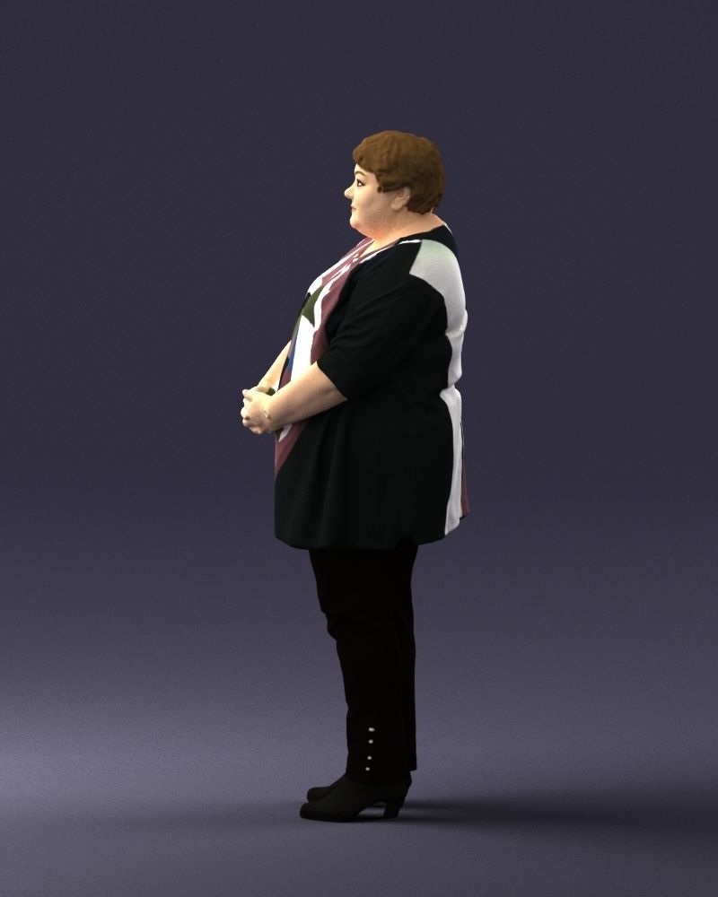 Plump lady colorful dress 0501 3D Print Ready 3D print model_9