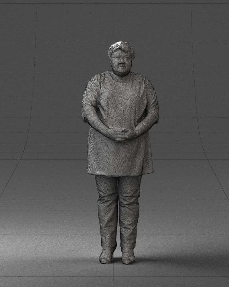 Plump lady colorful dress 0501 3D Print Ready 3D print model_38