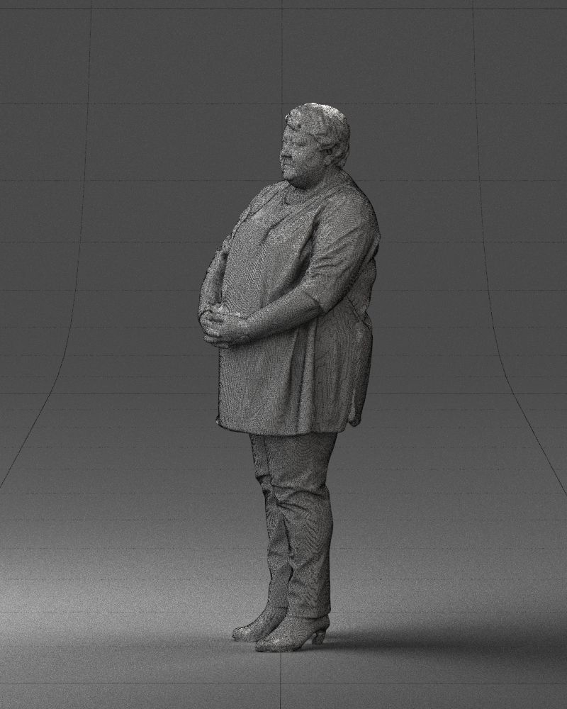 Plump lady colorful dress 0501 3D Print Ready 3D print model_8