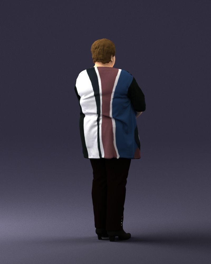 Plump lady colorful dress 0501 3D Print Ready 3D print model_21