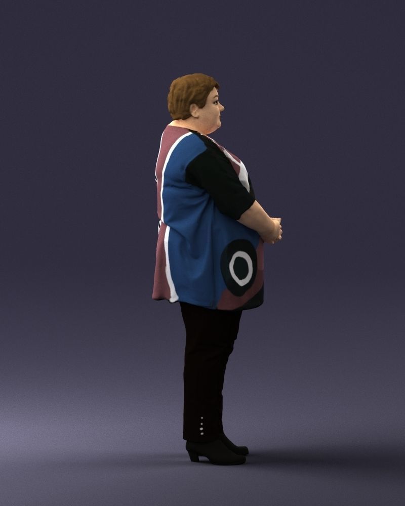 Plump lady colorful dress 0501 3D Print Ready 3D print model_27