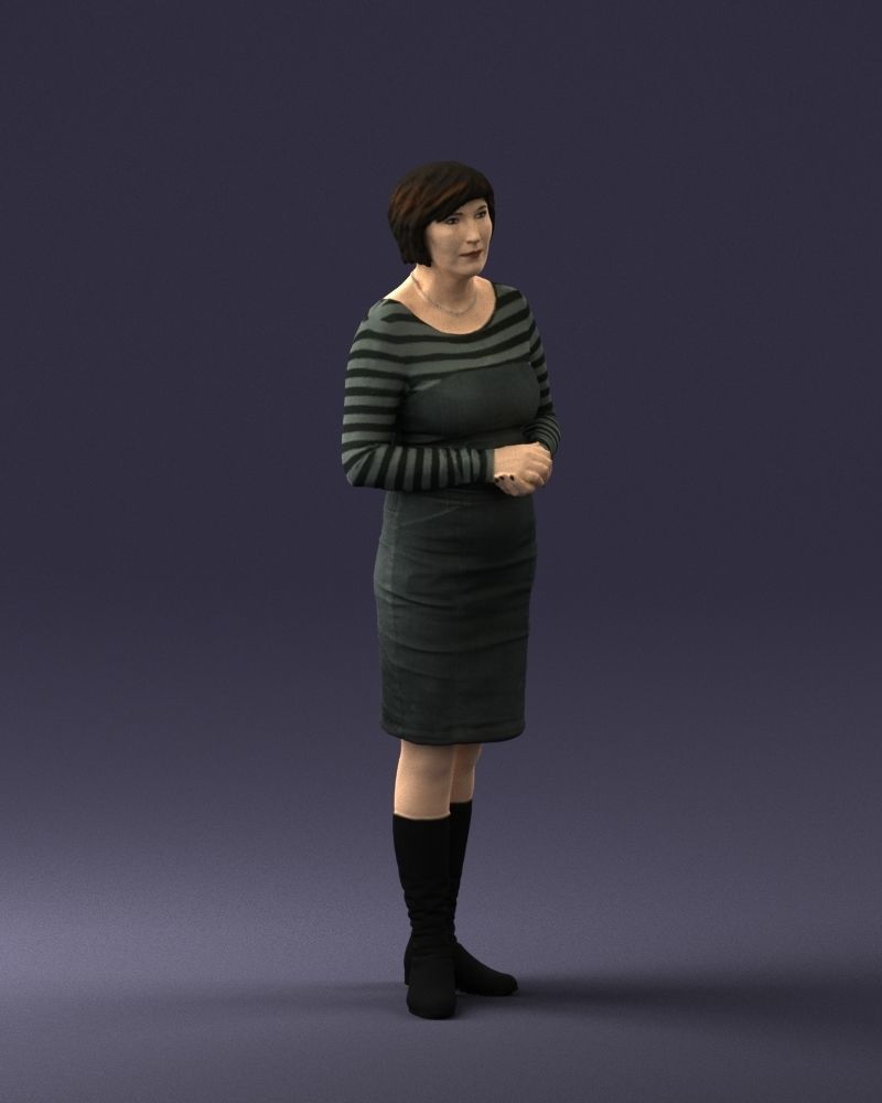 Girl tunic and boots 0508 3D model_33