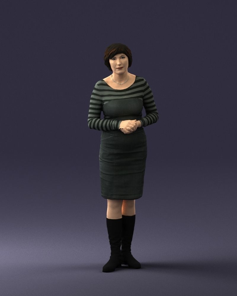 Girl tunic and boots 0508 3D model_36