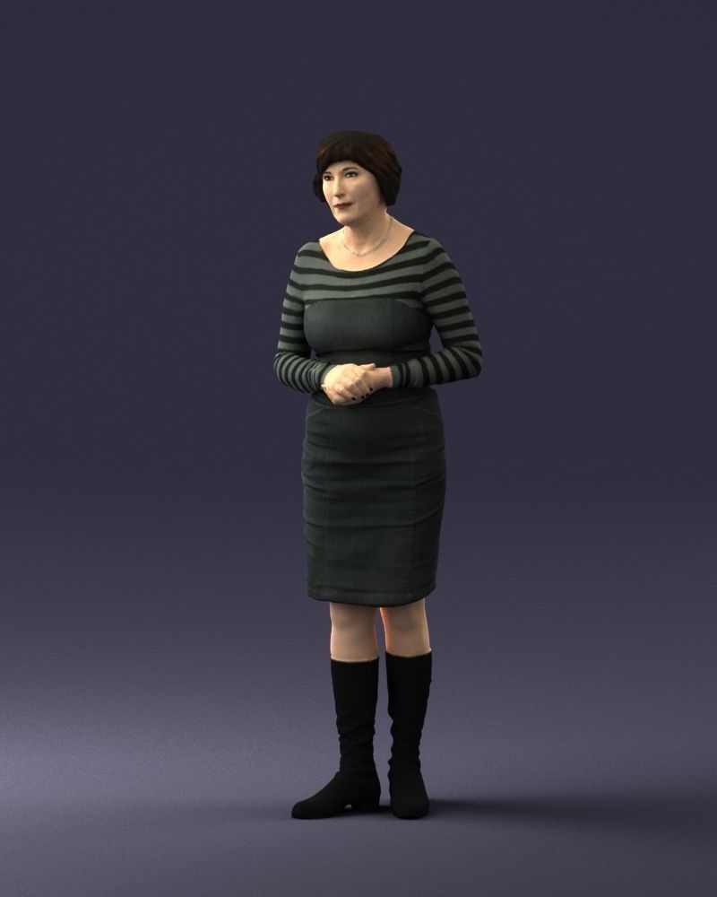 Girl tunic and boots 0508 3D model_3