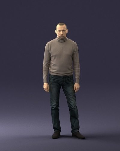Guy the coffee turtleneck 0514 3D Print Ready 3D print model