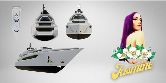 Motor Yacht Jasmine Low-poly 3D model