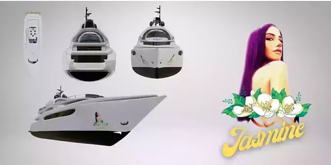 Motor Yacht Jasmine Low-poly 3D model