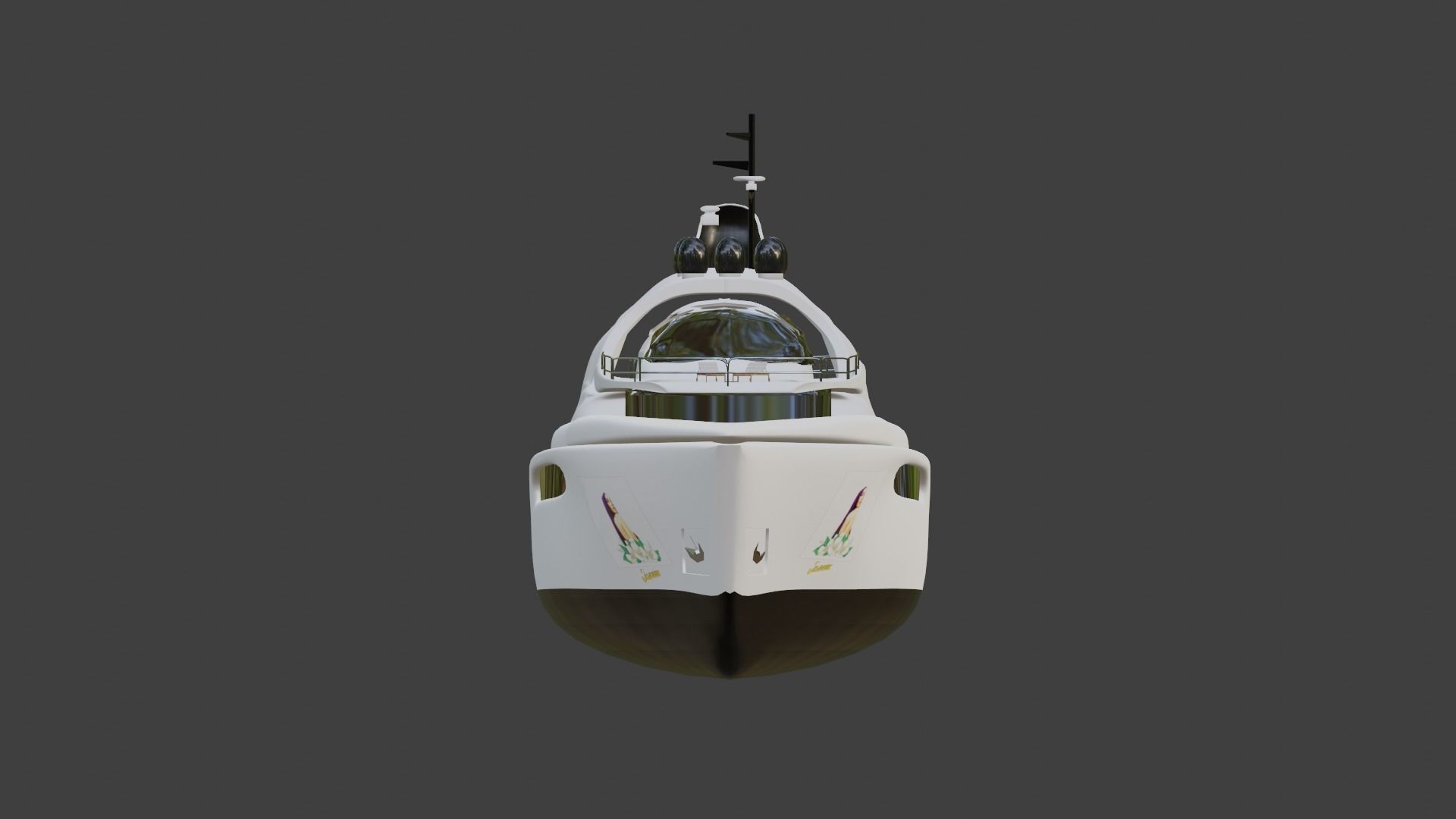 Motor Yacht Jasmine Low-poly 3D model_4