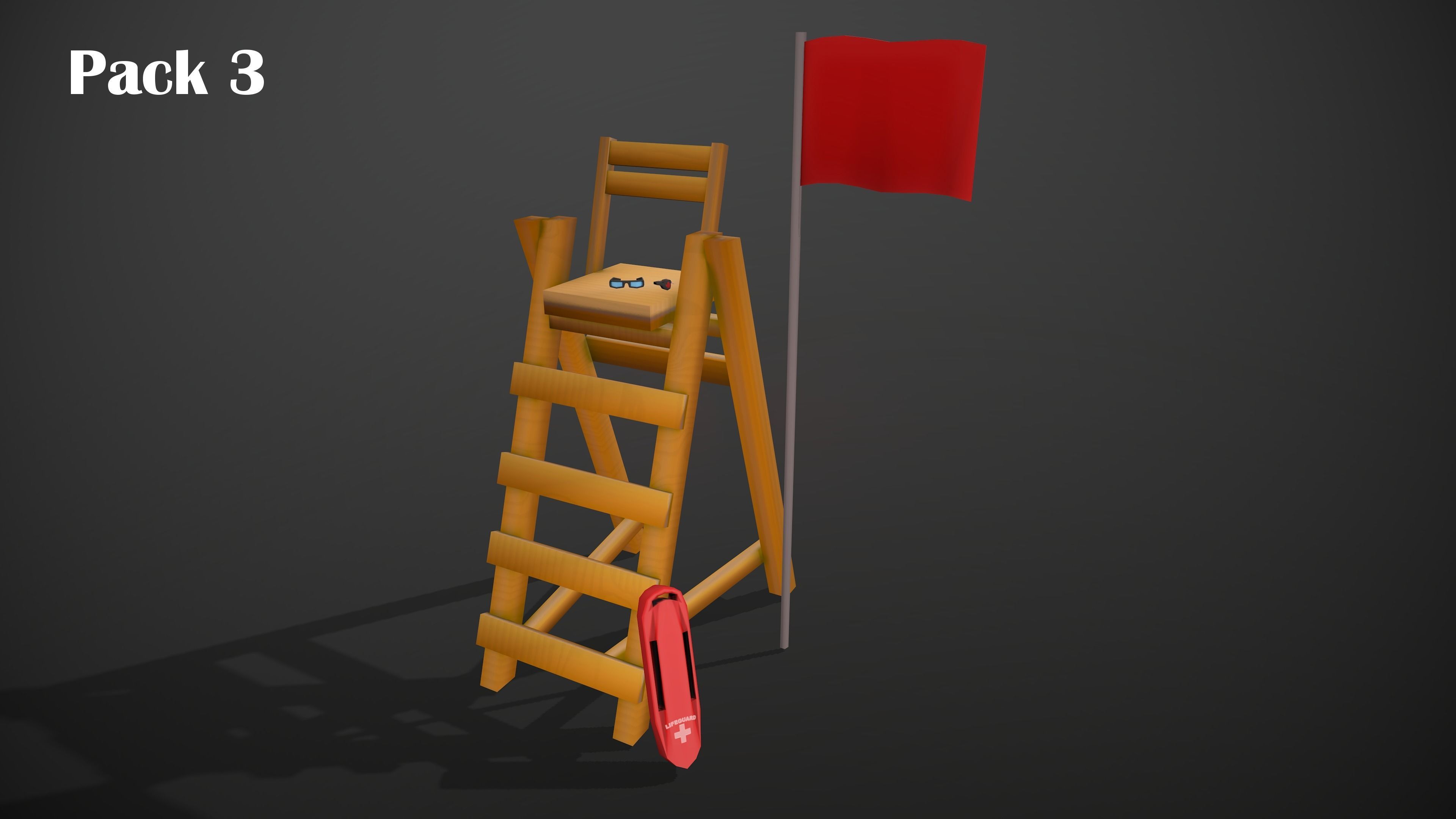 BEACH PACK - CARTOON STYLIZED Low-poly 3D model_23