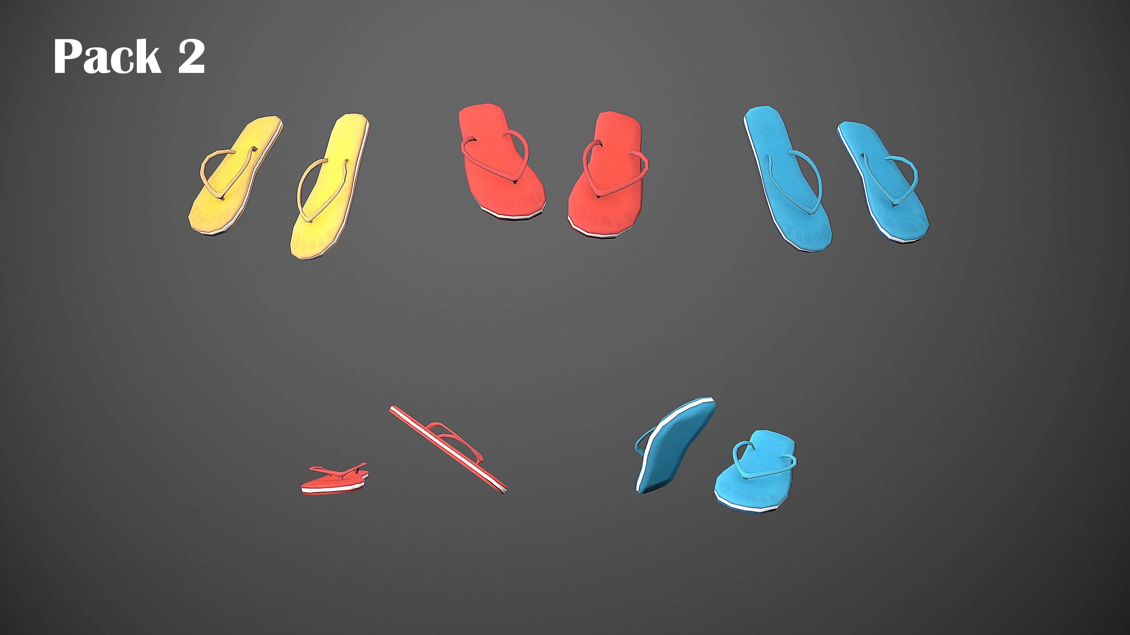 BEACH PACK - CARTOON STYLIZED Low-poly 3D model_16