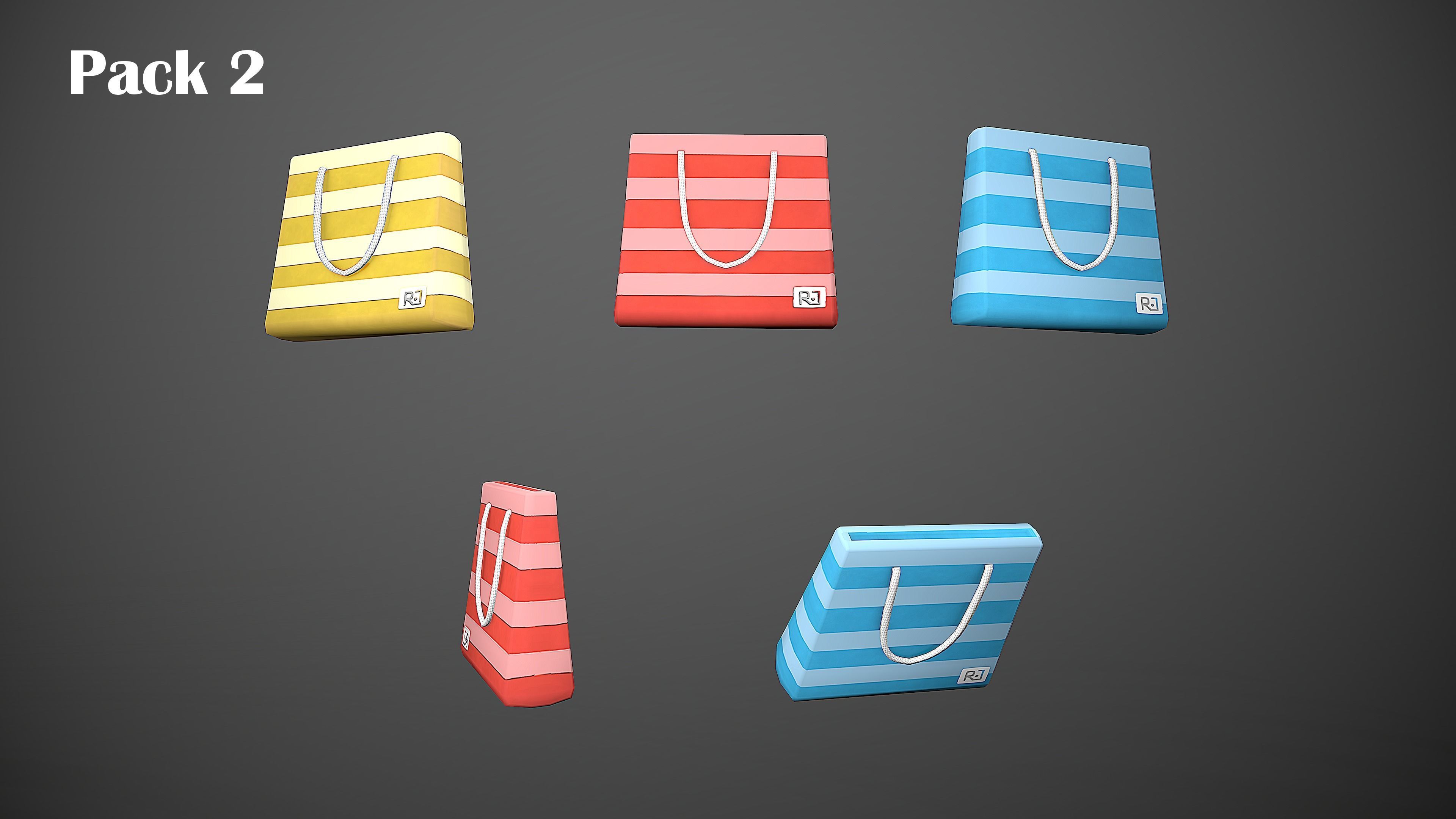BEACH PACK - CARTOON STYLIZED Low-poly 3D model_14