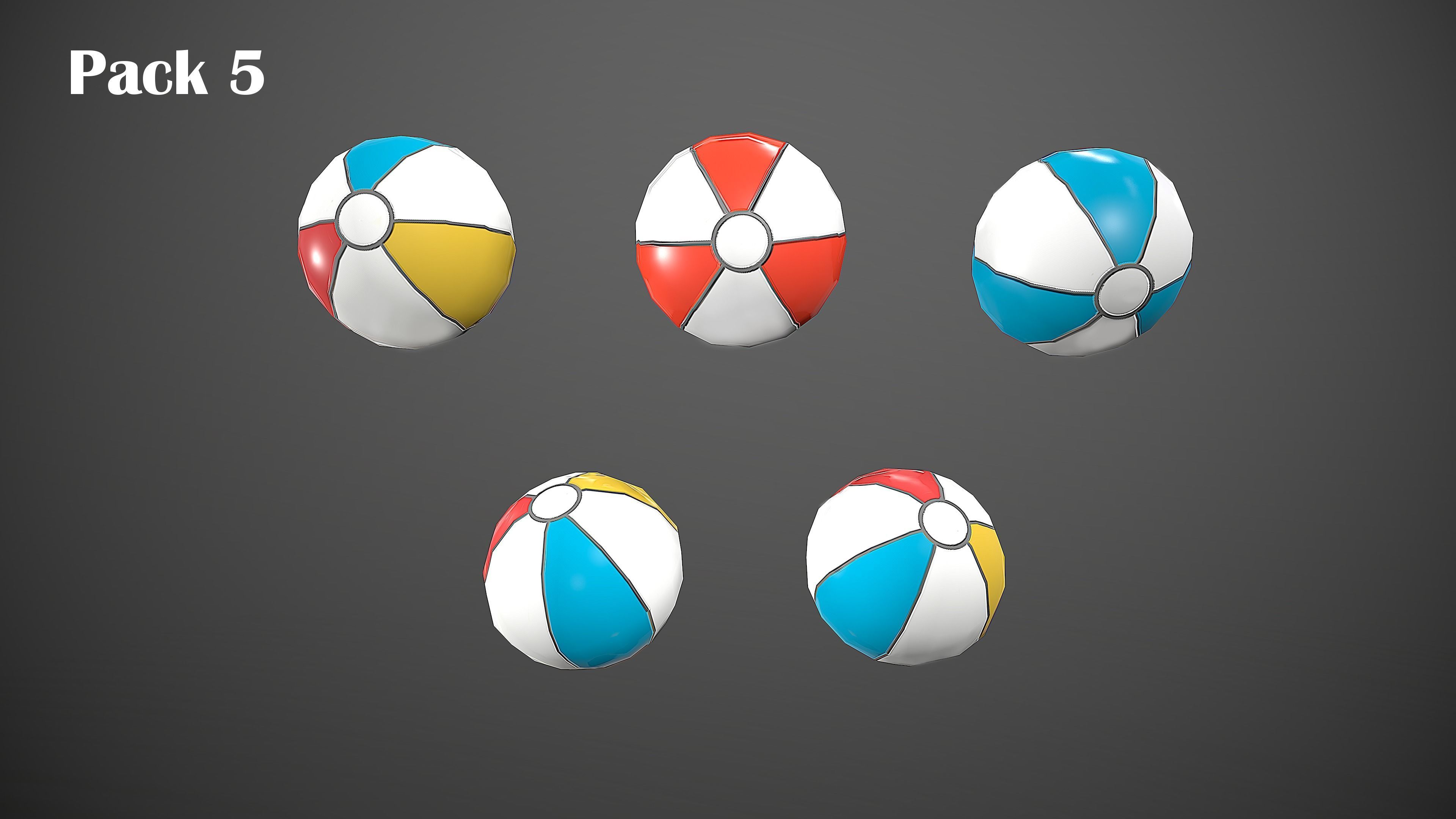 BEACH PACK - CARTOON STYLIZED Low-poly 3D model_34