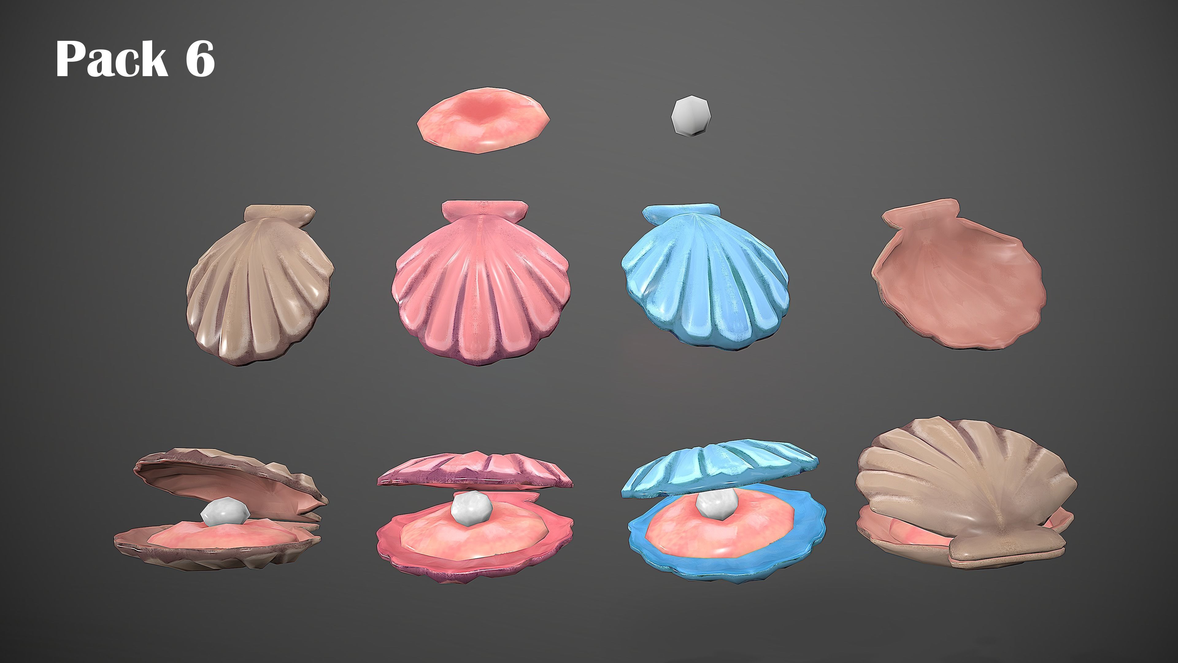 BEACH PACK - CARTOON STYLIZED Low-poly 3D model_46