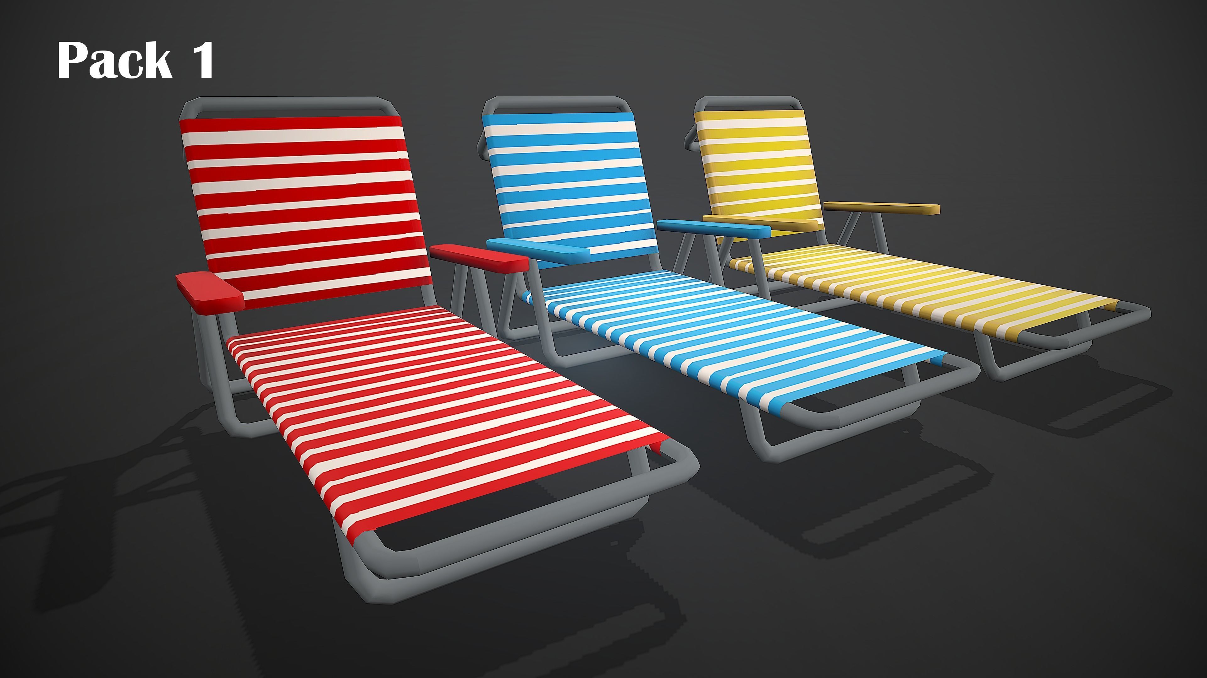 BEACH PACK - CARTOON STYLIZED Low-poly 3D model_11