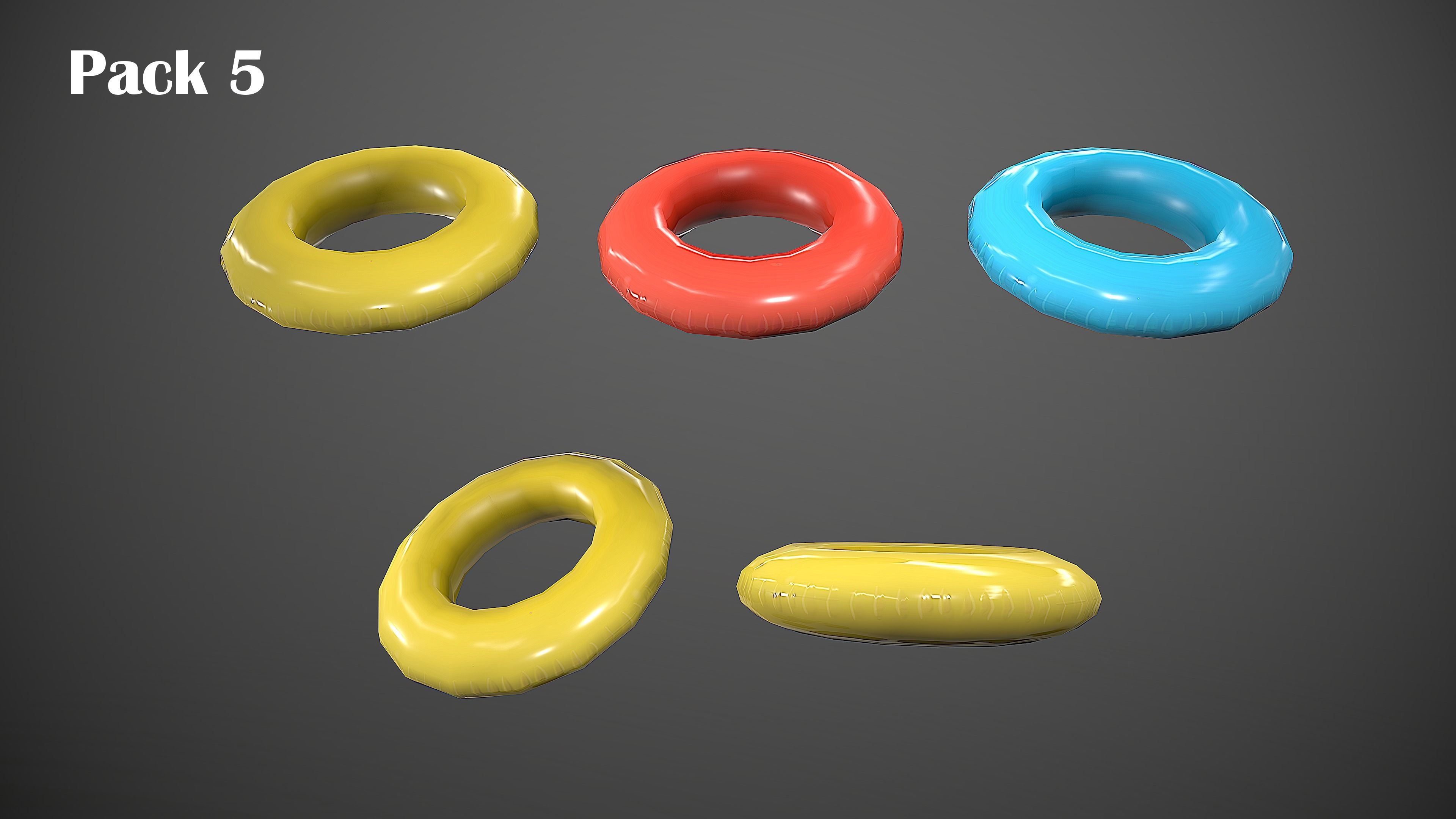 BEACH PACK - CARTOON STYLIZED Low-poly 3D model_36