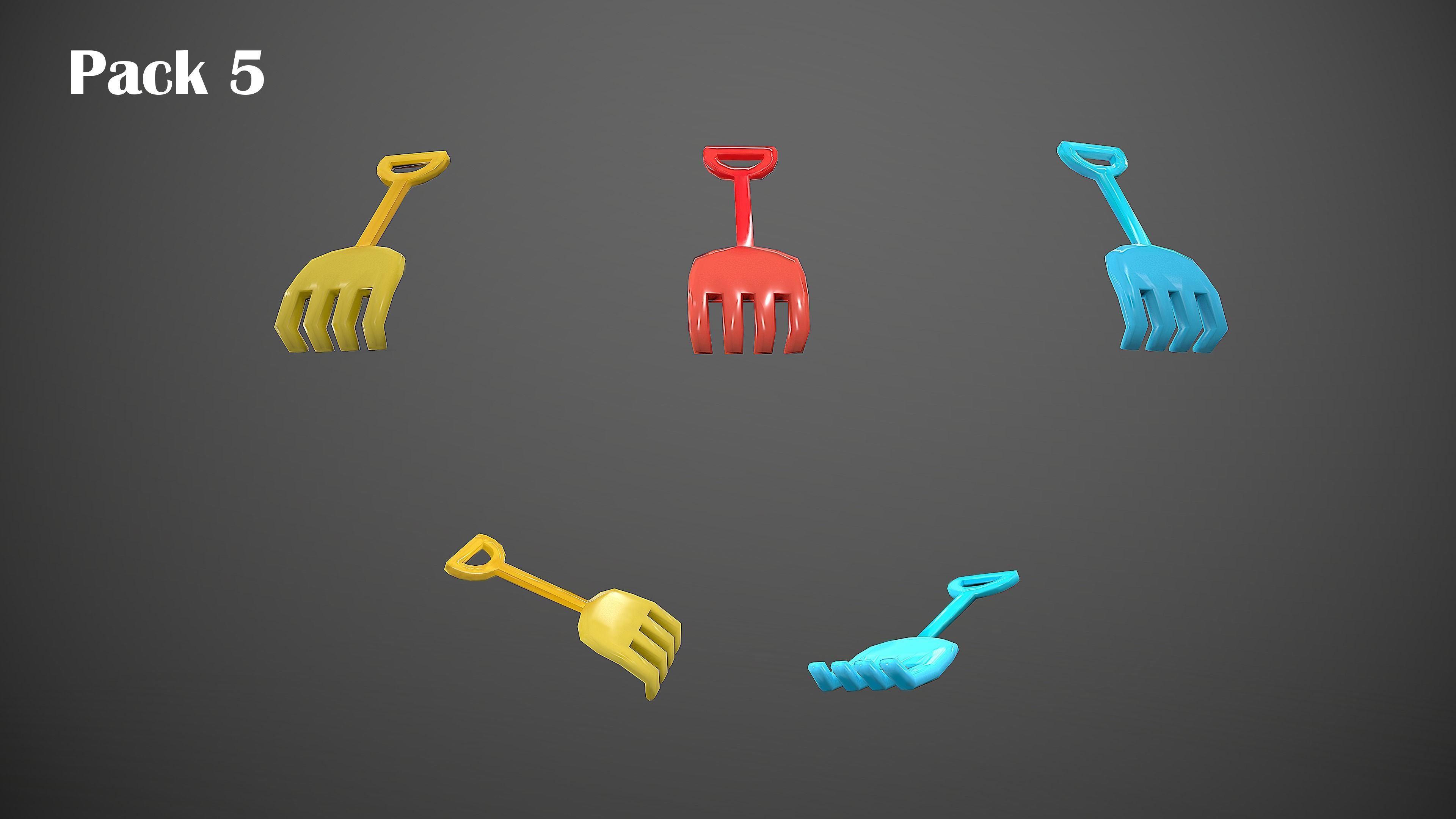 BEACH PACK - CARTOON STYLIZED Low-poly 3D model_43