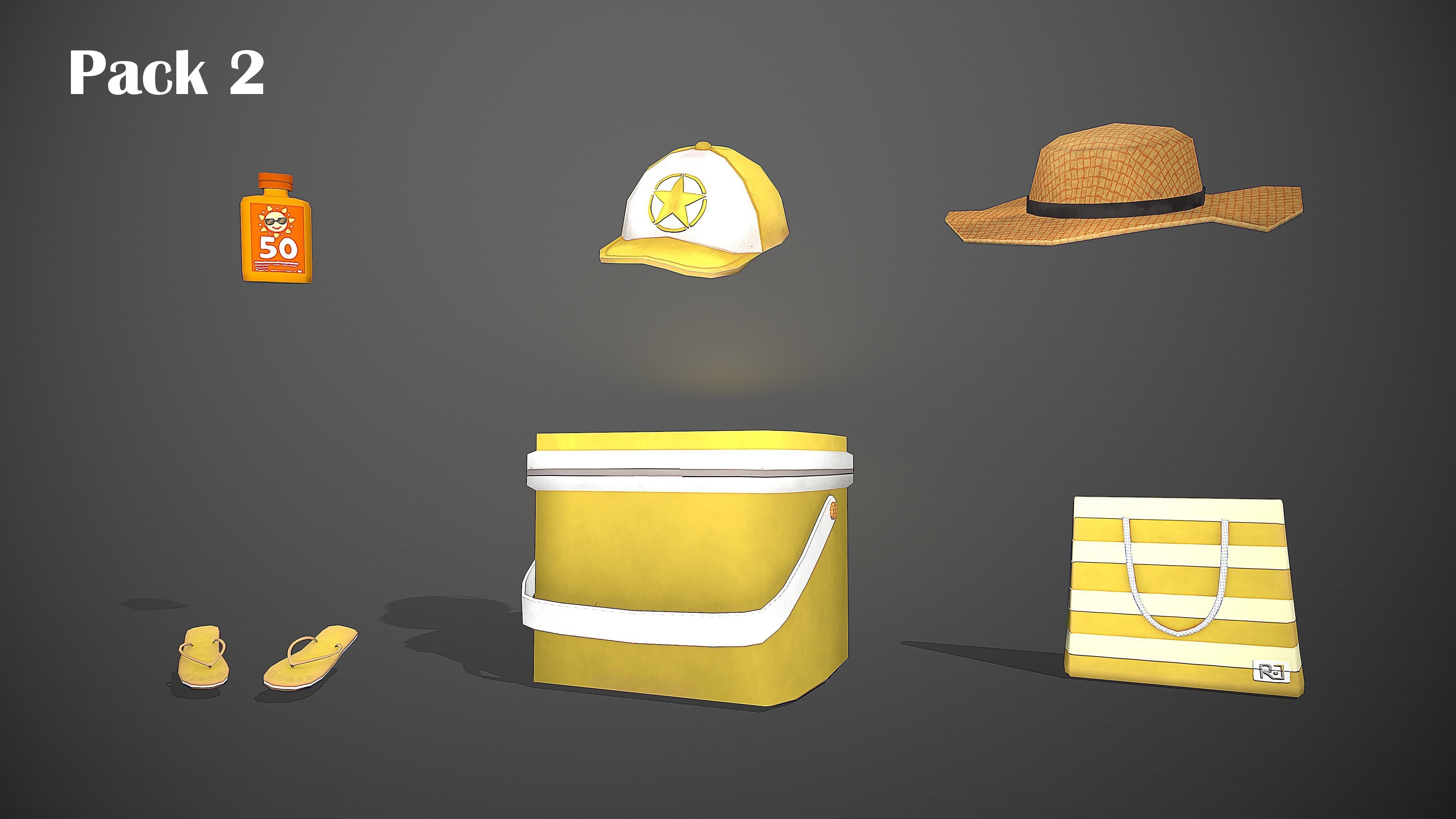BEACH PACK - CARTOON STYLIZED Low-poly 3D model_17