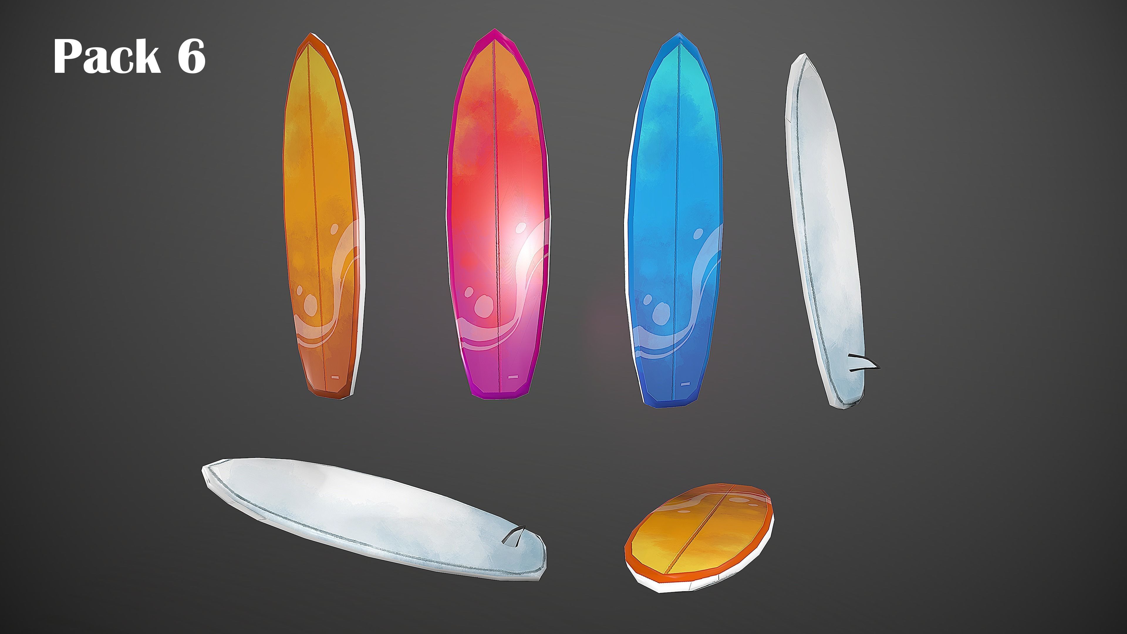 BEACH PACK - CARTOON STYLIZED Low-poly 3D model_54