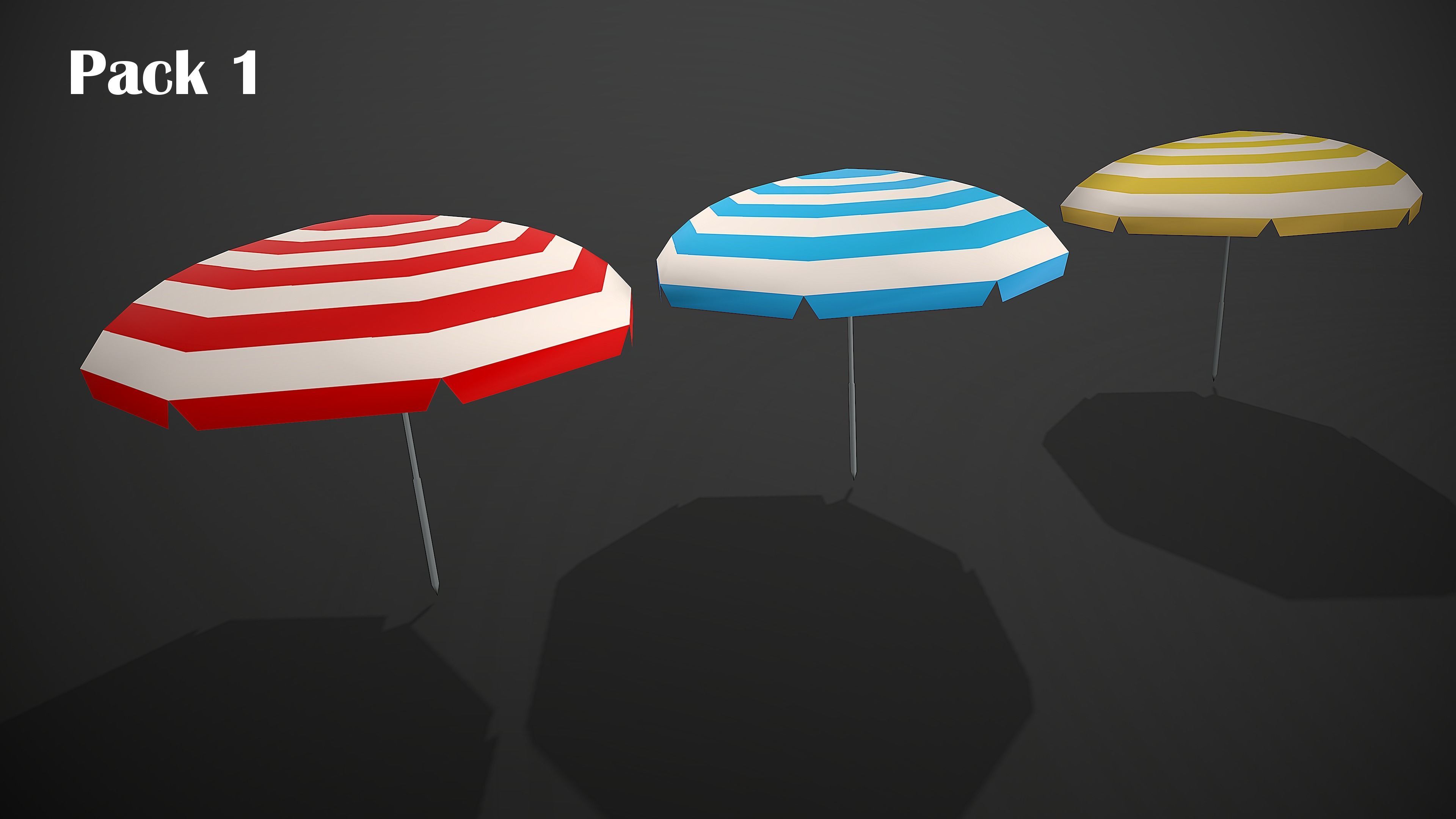 BEACH PACK - CARTOON STYLIZED Low-poly 3D model_9