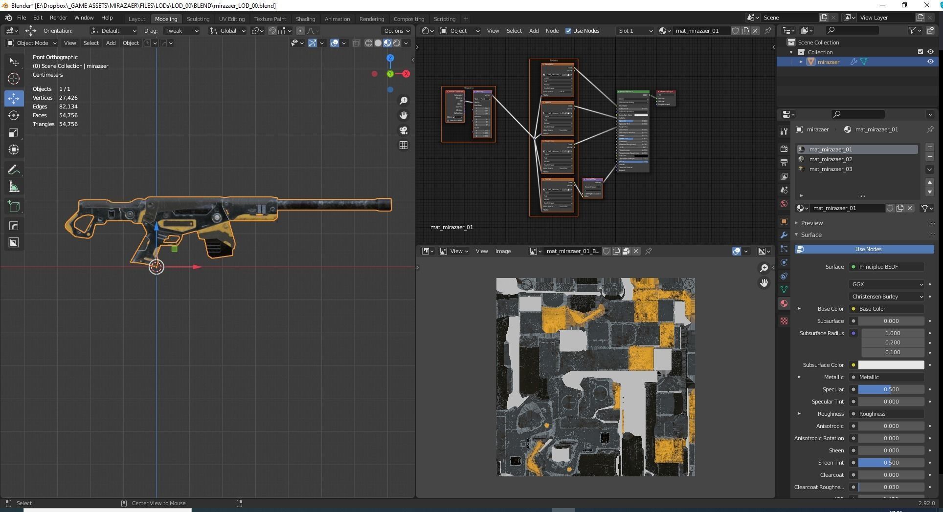 Mirazaer Rifle Scifi Game Ready Low-poly 3D model_6