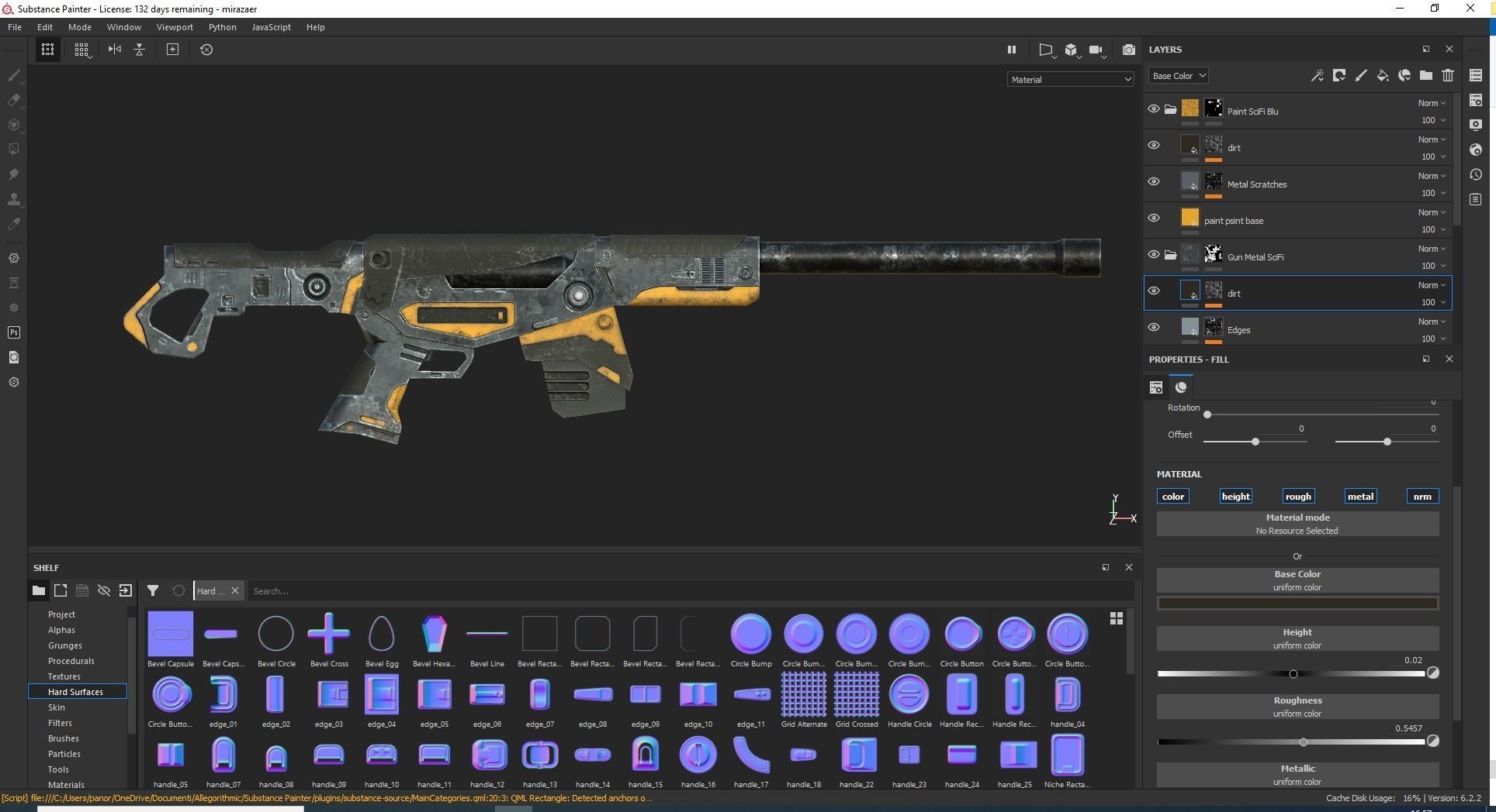 Mirazaer Rifle Scifi Game Ready Low-poly 3D model_7