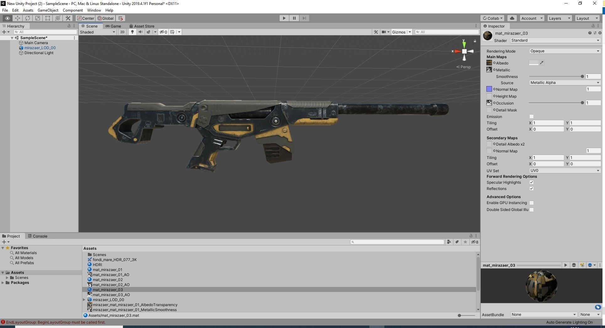 Mirazaer Rifle Scifi Game Ready Low-poly 3D model_5