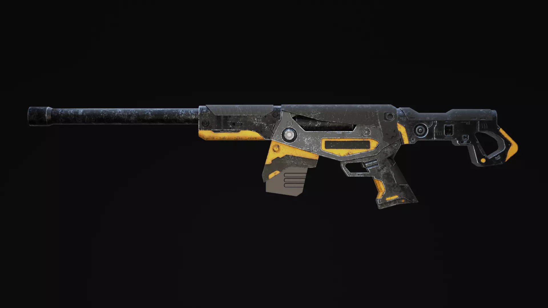 Mirazaer Rifle Scifi Game Ready Low-poly 3D model_0