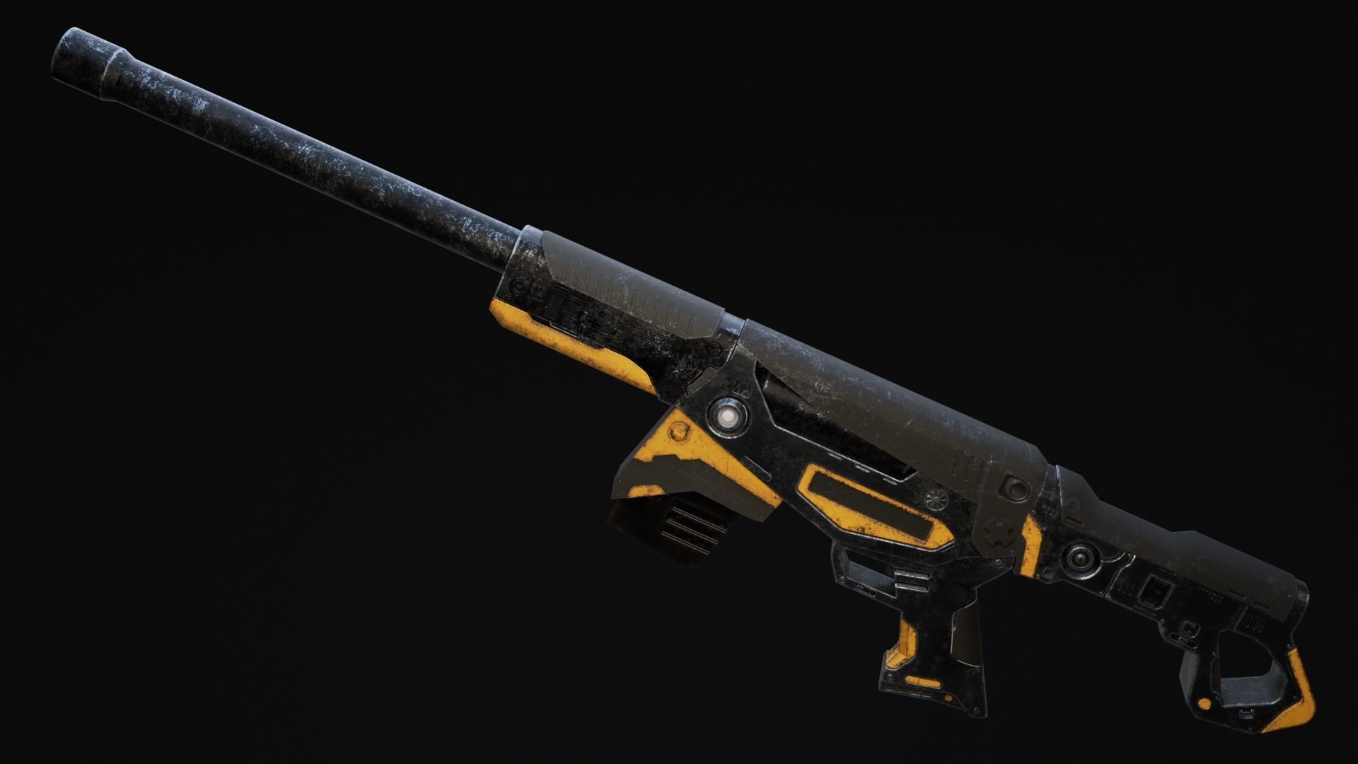 Mirazaer Rifle Scifi Game Ready Low-poly 3D model_4