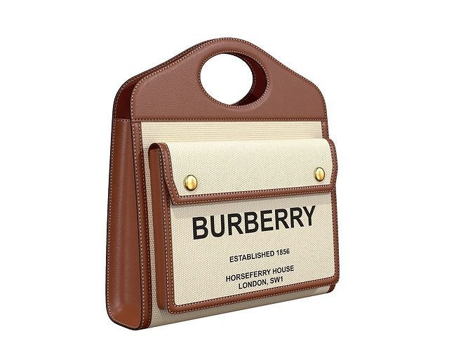 Burberry Pocket Bag Brown Low-poly 3D model