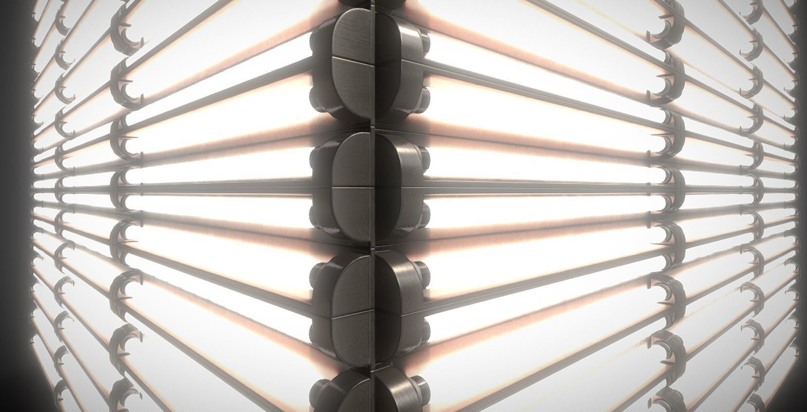 Fluorescent Neon Lamp - Wall-Lamp 3 - Low-Poly Version Low-poly 3D model_7